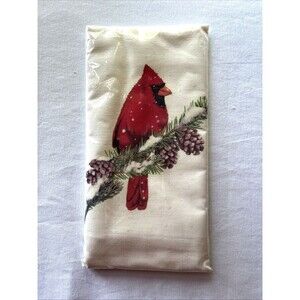 Mary Lake Thompson Kitchen Flour Sack Towel Cardinal On Pine Tree Limb Winter